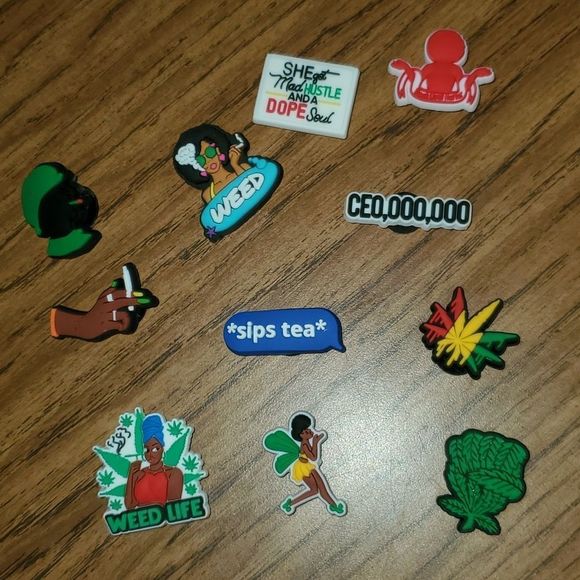 11 BLM 420 Weed Mari juana Crocs Jibbitz‎ Shoe Charms - Picture 1 of 5